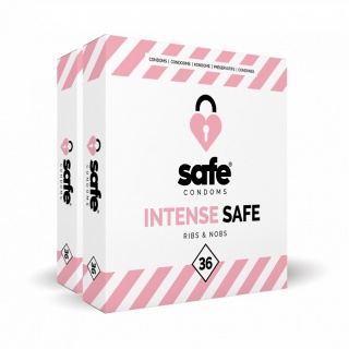 Intense Safe Ribbels en Noppen Condooms (72 stuks)