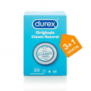 Durex Originals Classic Natural condooms Maxi Pack (20 stuks 3+1 GRATIS)