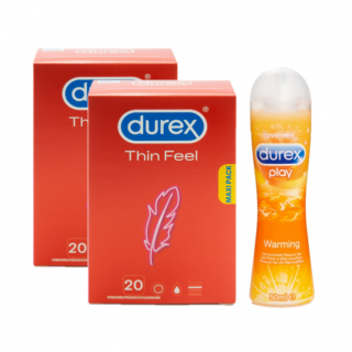 Durex Thin Feel Maxi Pack (2 x 20st + GRATIS Warming)