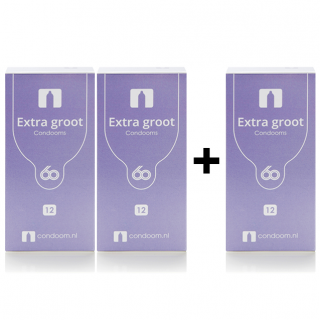 Condoom.nl Extra Groot Condooms 60mm (2 + 1 Gratis)