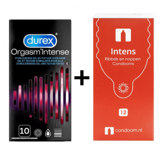 Durex Orgasm' Intense Condooms (10stuks + GRATIS CNL Intens 12st.)