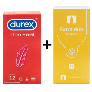 Durex Thin Feel (12 stuks + GRATIS CNL Extra Dun 12st.)