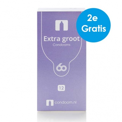 Condoom.nl Extra Groot Condooms 60mm (1+1 Gratis)