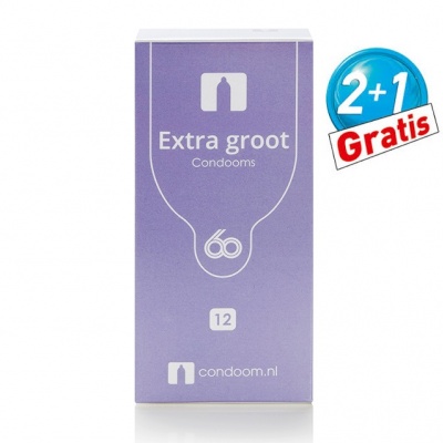 Condoom.nl Extra Groot Condooms 60mm (2x 12st + 12 Gratis)