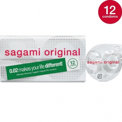 Sagami Original 0.02 - ultradunne latexvrije condooms (12 stuks)