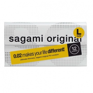 Sagami Original 0.02 - ultradunne latexvrije condooms Maat L (12 stuks)