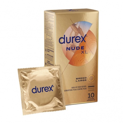 Durex Nude XL Condooms huid-op-huid Gevoel Extra Dun 60mm (latex) (10 stuks)