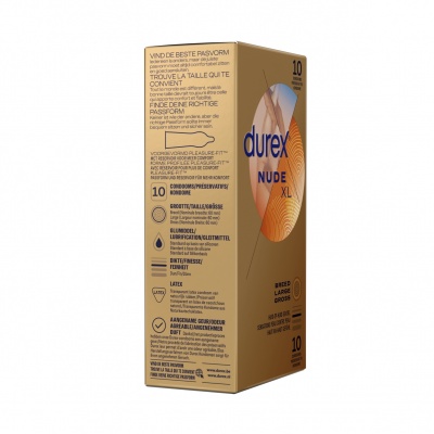 Durex Nude XL Condooms huid-op-huid Gevoel Extra Dun 60mm (latex) (10 stuks)