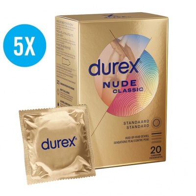 Durex Nude Classic Condooms (latex) (80st + 20st GRATIS)