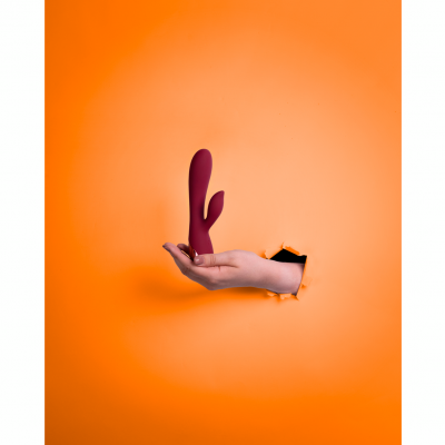 Loveline Smooth Silicone Rabbit-Vibrator (Dark Cherry)