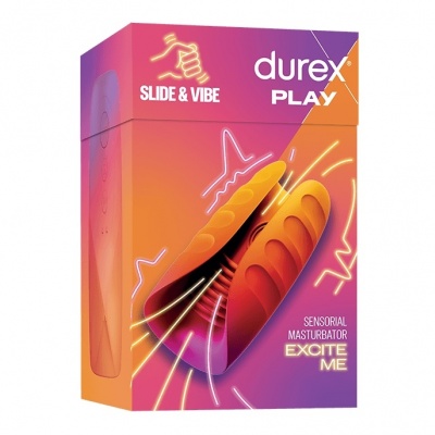 Durex Play Slide & Vibe (masturbator vibrator + Gratis glijmidddel)