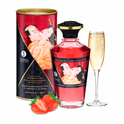 Shunga -Verwarmende Massage Olie 100ml (eetbaar) (Sparkling Strawberry)