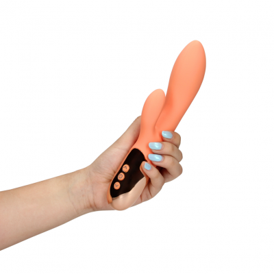 Loveline Ultra Zachte Silicone Rabbit Vibrator (Ceramic Peach)