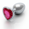 Aluminium Buttplug in Elegant Zilver met een Roze Siersteen