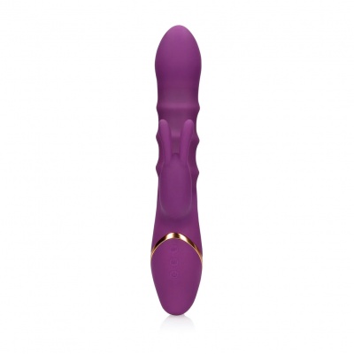 LoveLine – Rabbit vibrator met 3 op-en-neer bewegende ringen (Orchidee Purple)