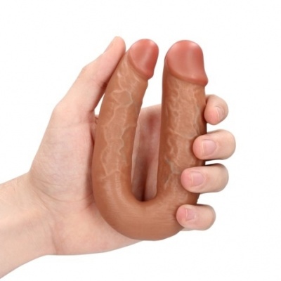 RealRock U-vormige dubbele dildo Ø 3.2cm, 12.7cm (Huidskleur )