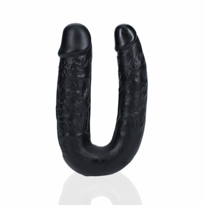 RealRock U-vormige dubbele dildo Ø 3.2cm, 12.7cm (Zwart)