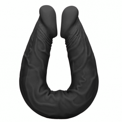 RealRock Realistische Dubbele Dildo Flexibel en Veelzijdig Ø 3.2cm 34 cm (Zwart)