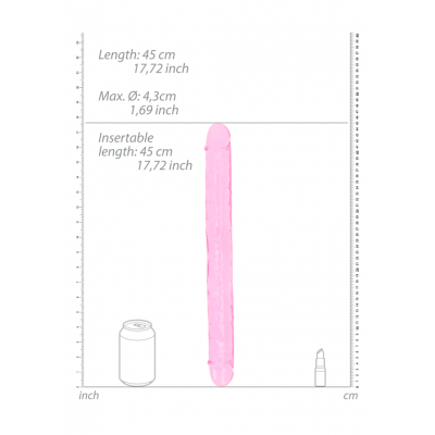 RealRock Realistische Dubbele Dildo Roze genot (Ø 3,5cm, 34cm)