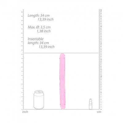 RealRock Realistische Dubbele Dildo Roze genot (Ø 3,5cm, 34cm)