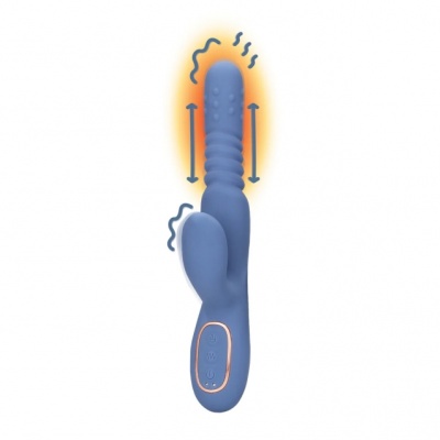 Warming Rotating & Thrusting Vibrator (Blue Nova)