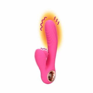 Tongue Flickering and Heating Rabbit Vibrator (Pink)