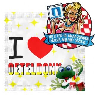 Carnavals condoom Oeteldonk  + GRATIS embleem (11 stuks)