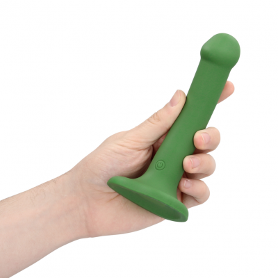 Loveline Vibrerende Dildo met Eikel en Zuignap - Small (bos groen)