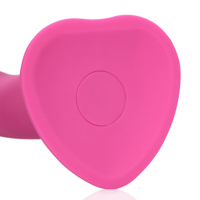 Loveline Vibrerende Dildo met Eikel en Zuignap - Medium (roze)