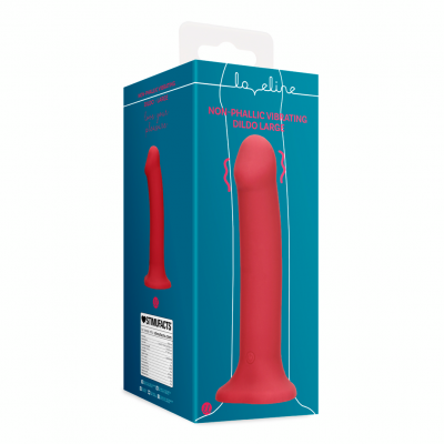 Loveline Vibrerende Dildo met Eikel en Zuignap - Large (rood)