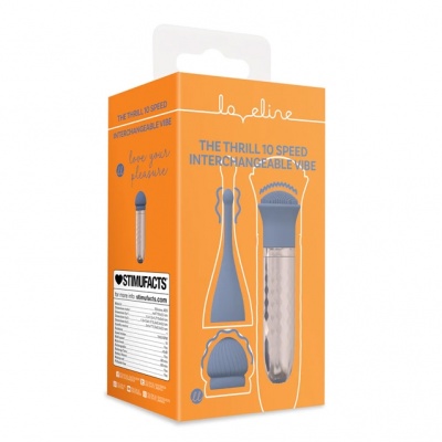 Loveline The Thrill – 10-Speed Verwisselbare Vibrator set (blue)