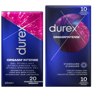 Durex Orgasm' Intense Condooms  — 10 stuks + Gel 10ml