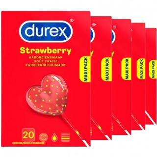 Durex Condooms Aardbeiensmaak — 80st. + 20st.GRATIS