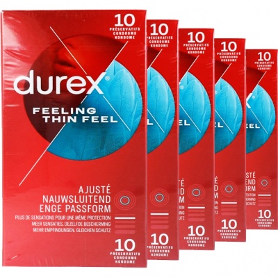  Durex Feeling Thin Feel Condooms Nauwsluitend & Extra dun (40st. + 10st. GRATIS)