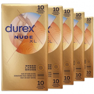 Durex Nude XL Condooms huid-op-huid Gevoel Extra Dun 60mm (latex) — 40st + 10st GRATIS