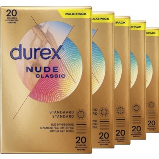 Durex Nude Classic Condooms (latex) — 80st + 20st GRATIS