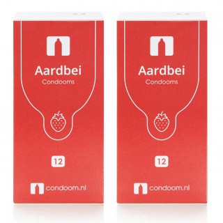 Condoom.nl Aardbei Condooms — 1+1 Gratis