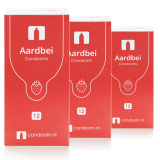 Condoom.nl Aardbei Condooms — 2x 12st + 12 Gratis