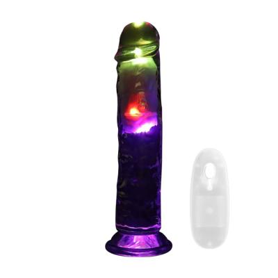 RealRock – Transparante LED Dildo met Afstandsbediening (8 inch/22cm)