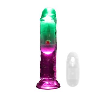 RealRock – Transparante LED Dildo met Afstandsbediening — 6 inch/16,5cm