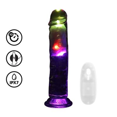 RealRock – Transparante LED Dildo met Afstandsbediening (20cm)