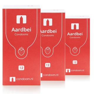 Condoom.nl Aardbei Condooms — 2 + 1 Gratis