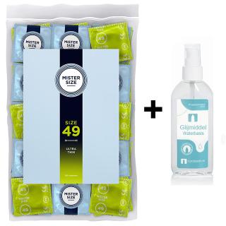 MISTER SIZE S condooms maat 49 &mdash; 100 stuks + GRATIS glijmiddel