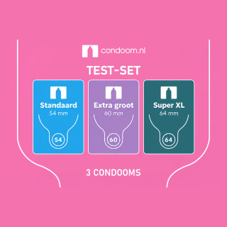 Condoom Test-set | Ontdek Jouw Condoommaat 54-60-64mm &mdash; 3 stuks