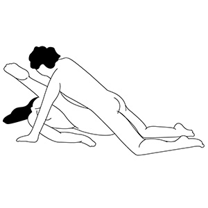 De vrouw gaat met gebogen knieën en holle rug zitten. De man gaat - net zoals in Doggy Style - achter haar zitten. Dit is een ideale positie voor de kleiner geschapen man wanneer kussens onder de bekken leggen.