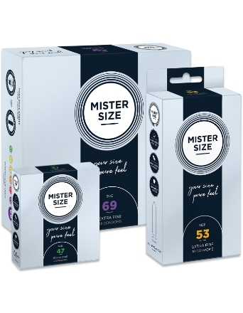 Mister Size condooms, van condoom maat 47 mm tot en met 69 mm