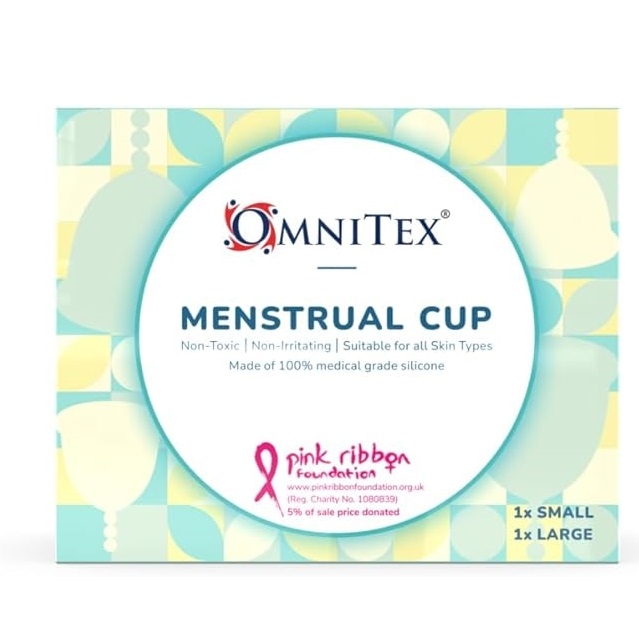 2 stuks Omnitex menstruatiecups | 100% pure siliconen van medische kwaliteit | Veilig milieuvriendelijk alternatief voor tampons en maandverband | Niet-giftig ISO10993 getest | BPA