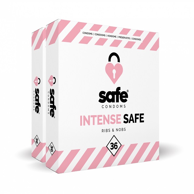 Intense Safe Ribbels en Noppen Condooms 72 stuks